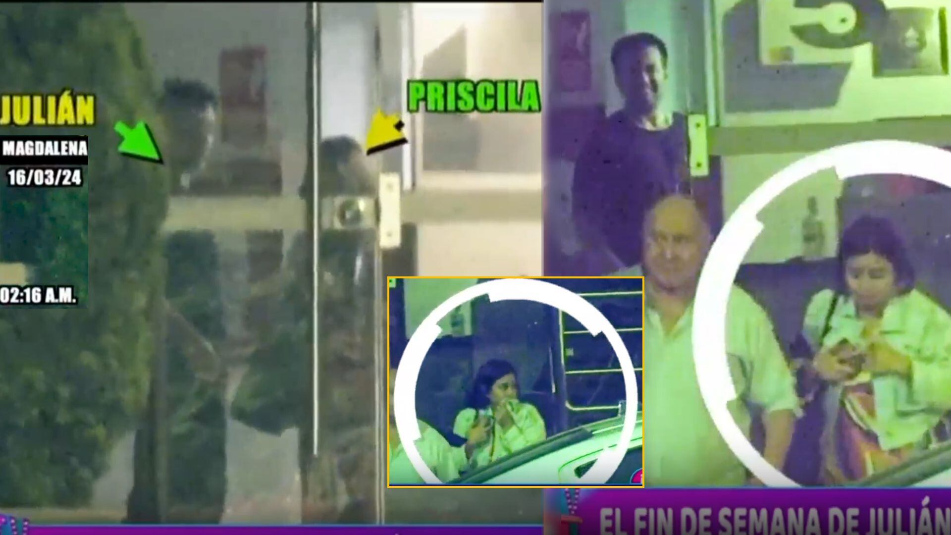 Priscila Mateo fue captada ingresando al edificio donde reside Julián Zucchi. (Captura: Magaly TV La Firme)