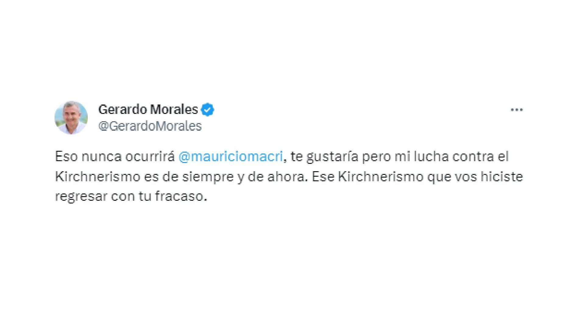 El mensaje de Morales contra Macri