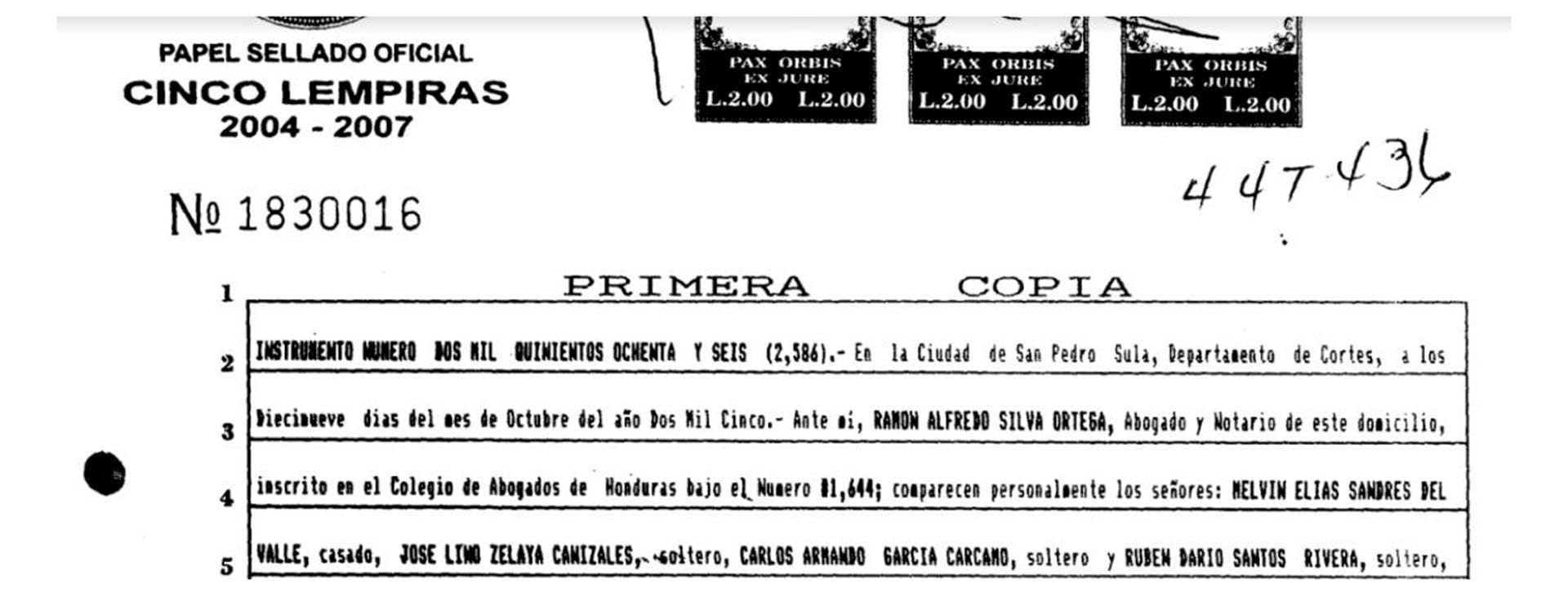 Melvin Sandres, narcotraficante asesinado en 2013 y capo en la ciudad de Choloma, fue parte de la red de testaferrato de Juan Orlando Hernández.