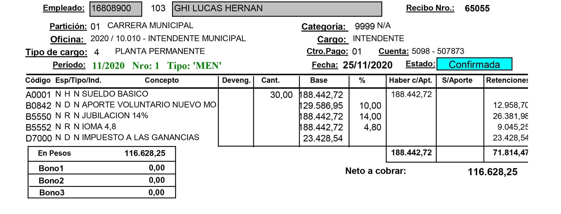 El único intendente del conutbano que publica su recibo online es Lucas Ghi, de Morón (Frente de Todos).