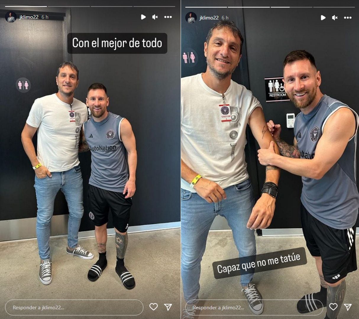 Javier Klimovic and Lionel Messi (Instagram)