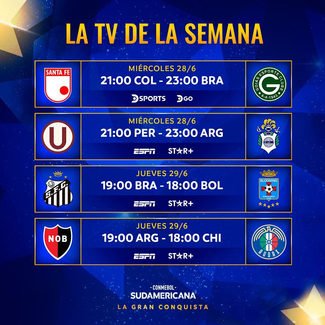 Canales TV de Universitario vs Gimnasia por la sexta fecha de la Copa Sudamericana 2023. (Conmebol)