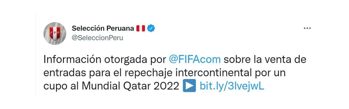 Perú en el repechaje: FIFA confirmó precio y venta de entradas para el partido en Doha