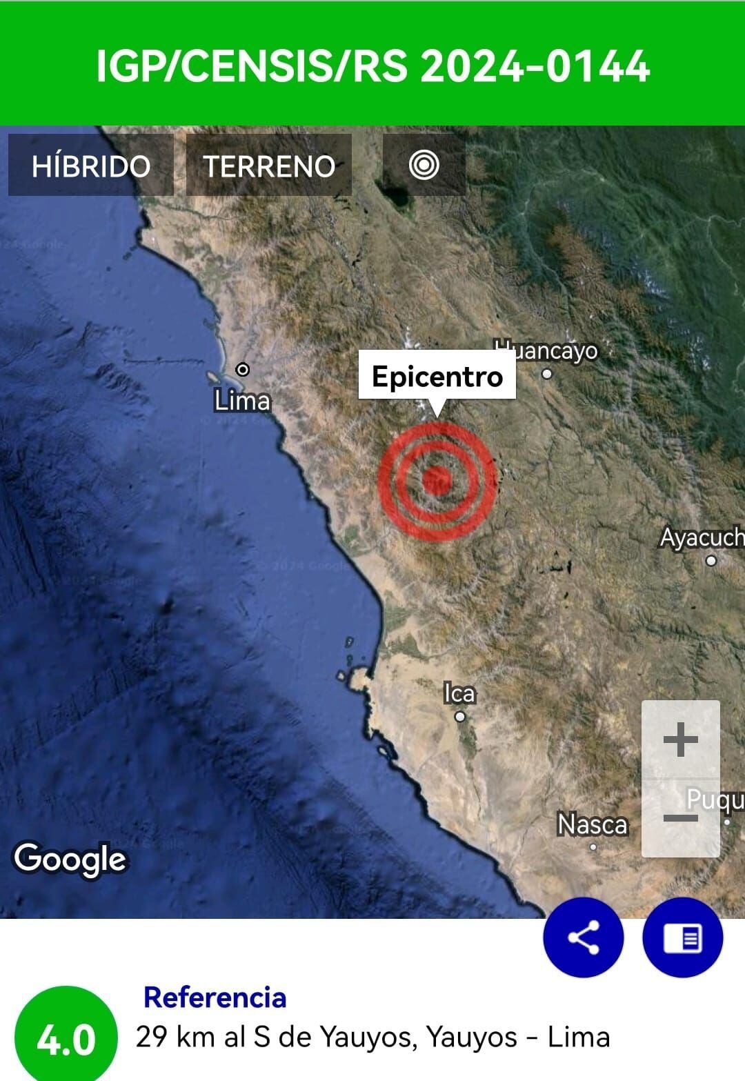 Sismo en Peru