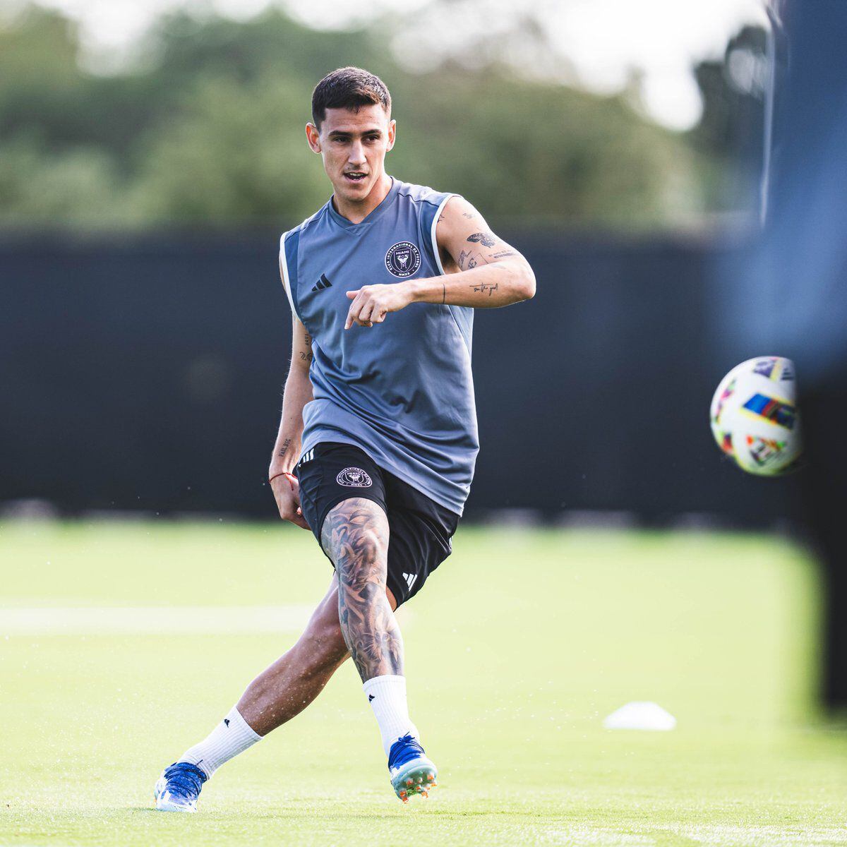 Matías Rojas en su primer entrenamiento con el Inter Miami (@InterMiamiCF)