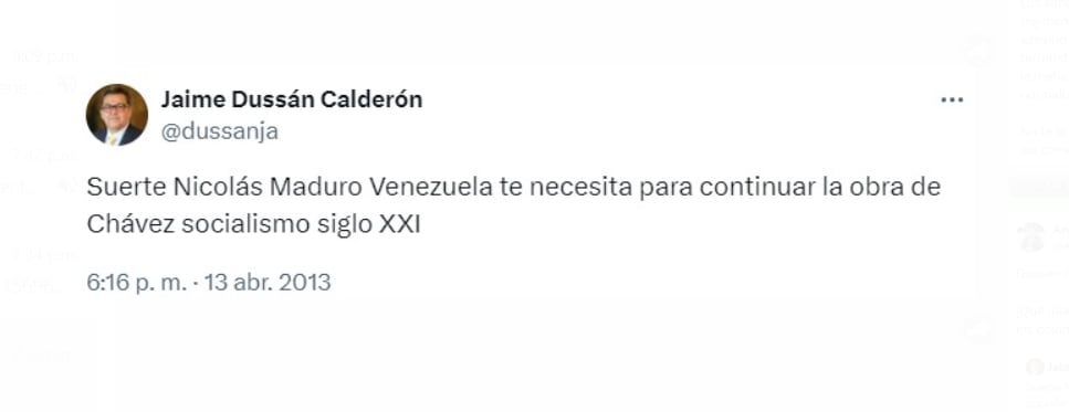 En el pasado, el presidente de Colpensiones, Jaime Dussán, apoyó al régimen venezolano - crédito @dussanja/X