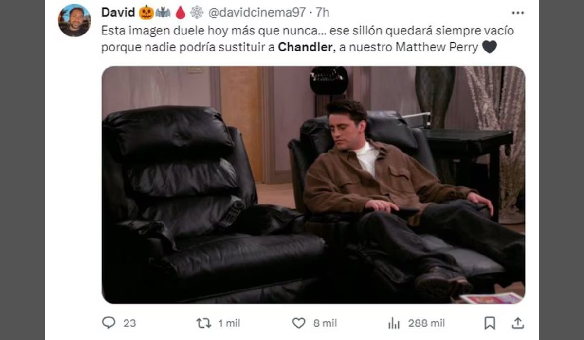 Con memes recuerdan a Matthew Perry y su personaje "Chandler" en Friends. (Foto: X)