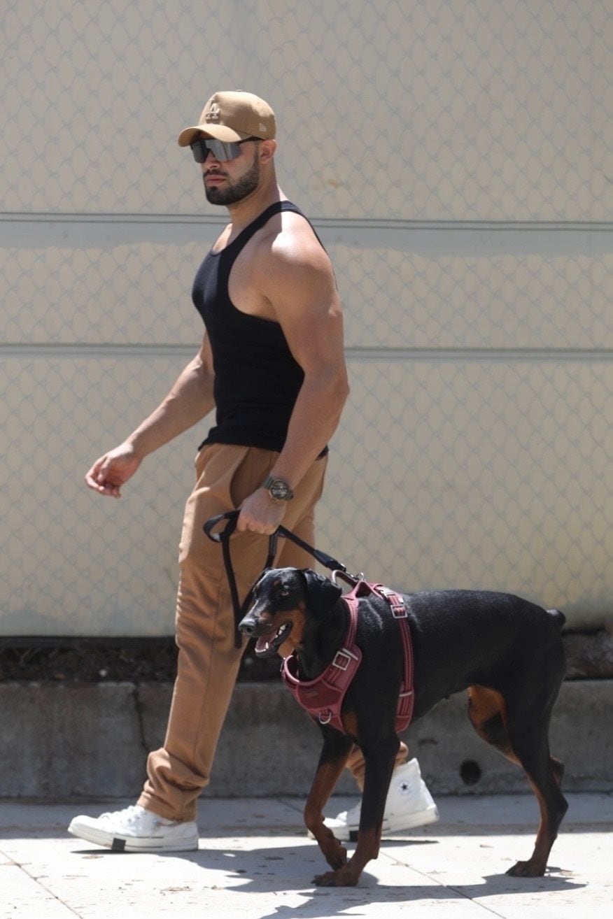 Sam Asghari fue visto en medio de la batalla legal y mediática que atraviesa con Britney Spears, de quien se separó en medio de un escándalo. Sacó a pasear a su mascota en Pasadena e intentó pasar desapercibido con el uso de lentes de sol y gorra