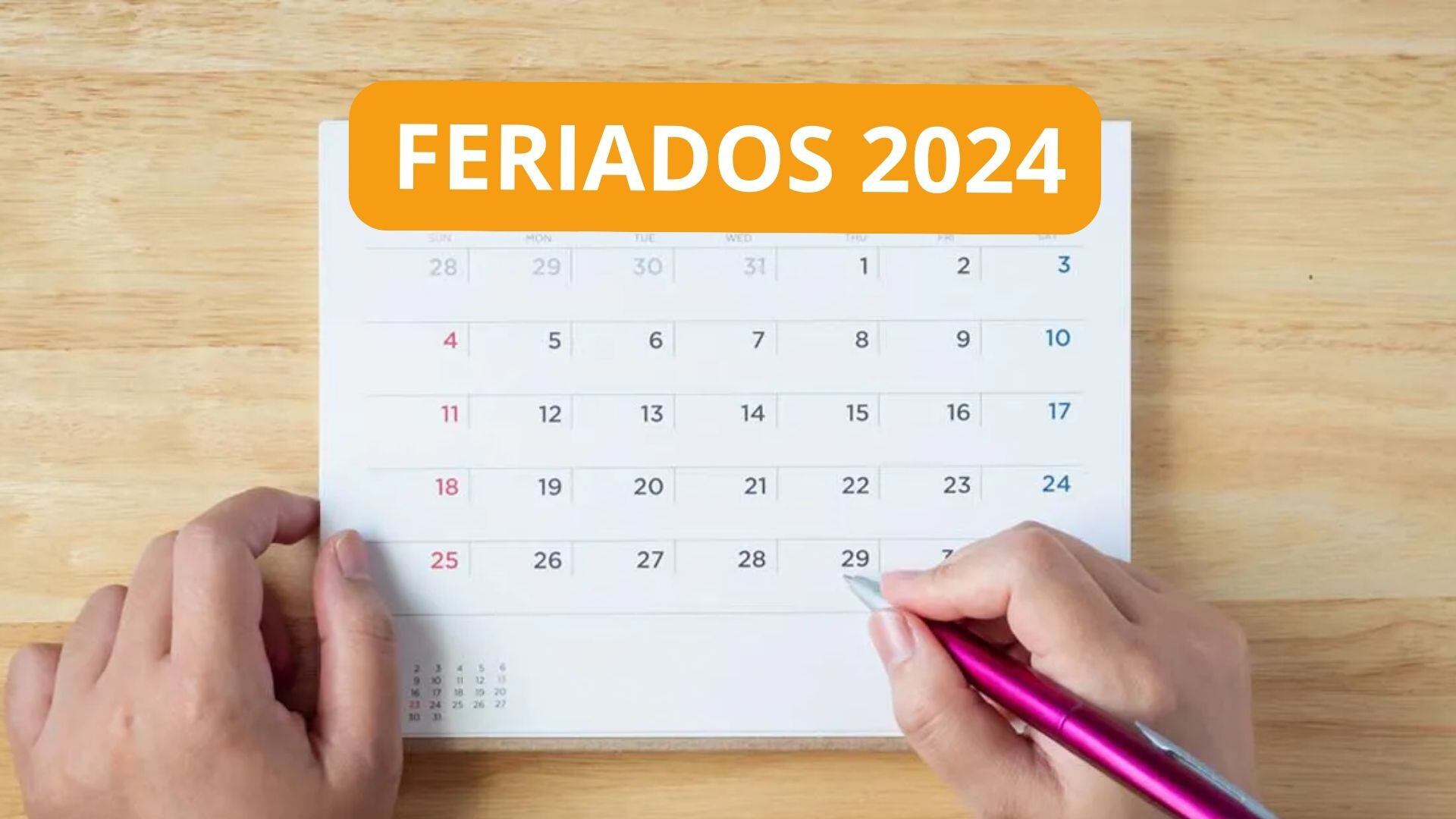 Calendario de marzo del 2024.