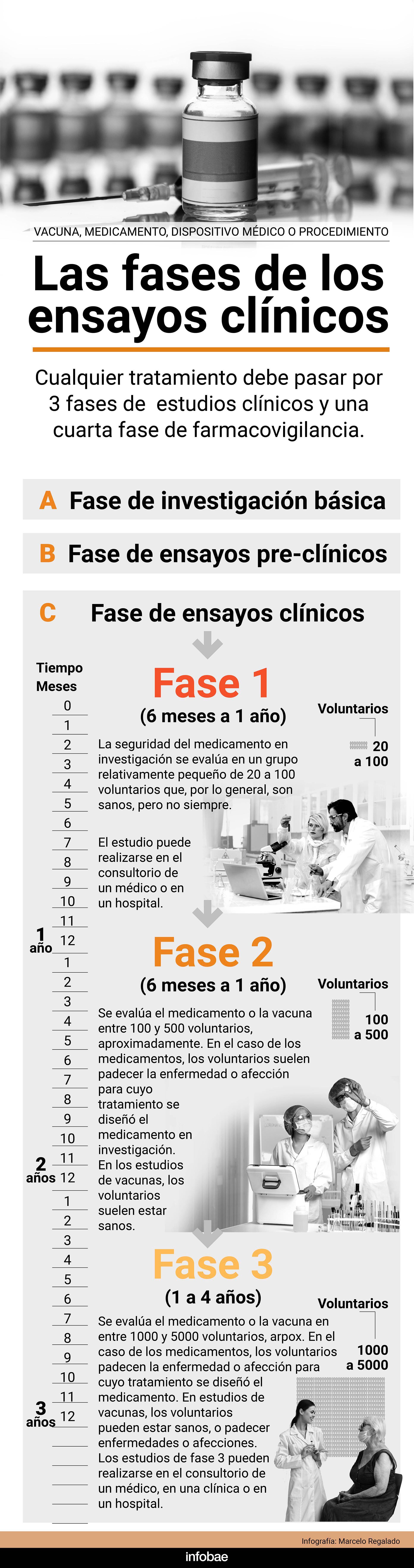 Fases de los Ensayos clínicos/ estudios clínicos /investigación clínica (infobrafía Marcelo Regalado)