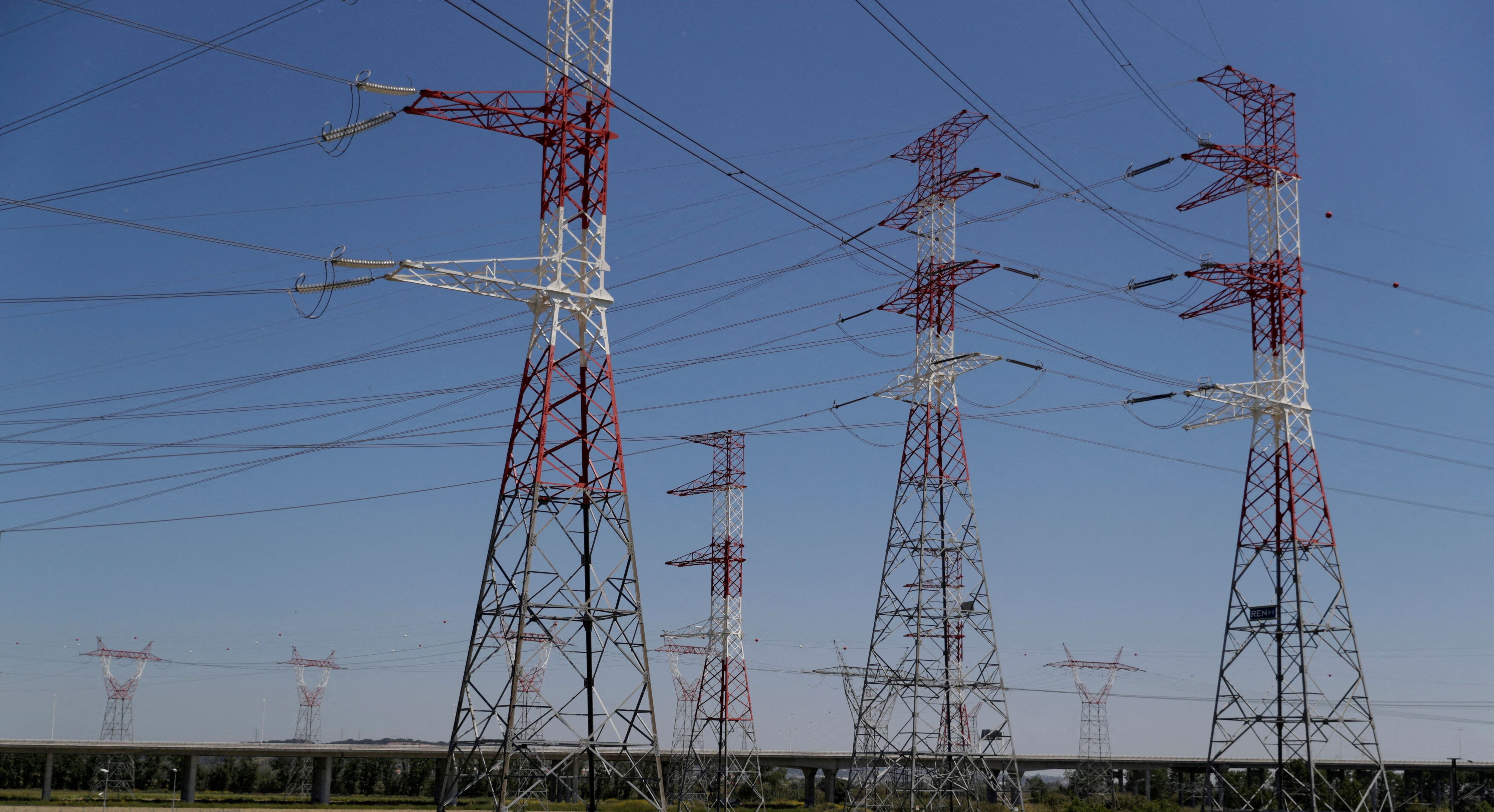 Electric power cables are seen near an Energias. REUTERS/Rafael Marchante/File Photo