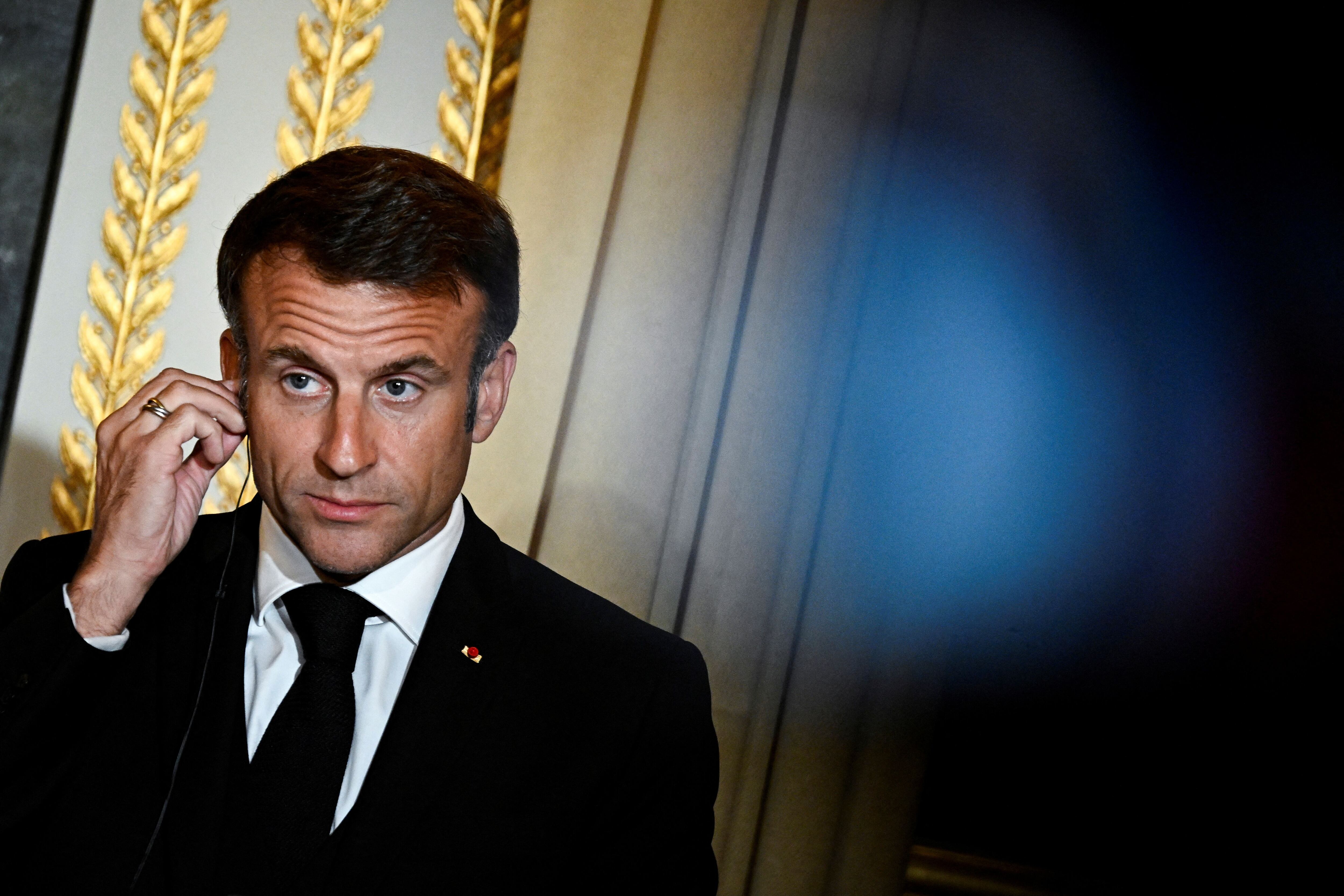 El presidente francés, Emmanuel Macron, en el Palacio del Elíseo en París, Francia, el 4 de octubre de 2023. JULIEN DE ROSA/Pool vía REUTERS/Archivo