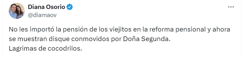 Diana Osorio se pronunció sobre cierre de Doña Segunda en Bogotá - crédito @diamaov