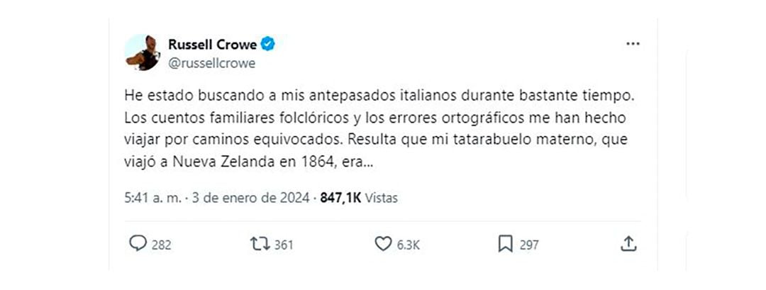 El actor explicó el origen de su familia (X)