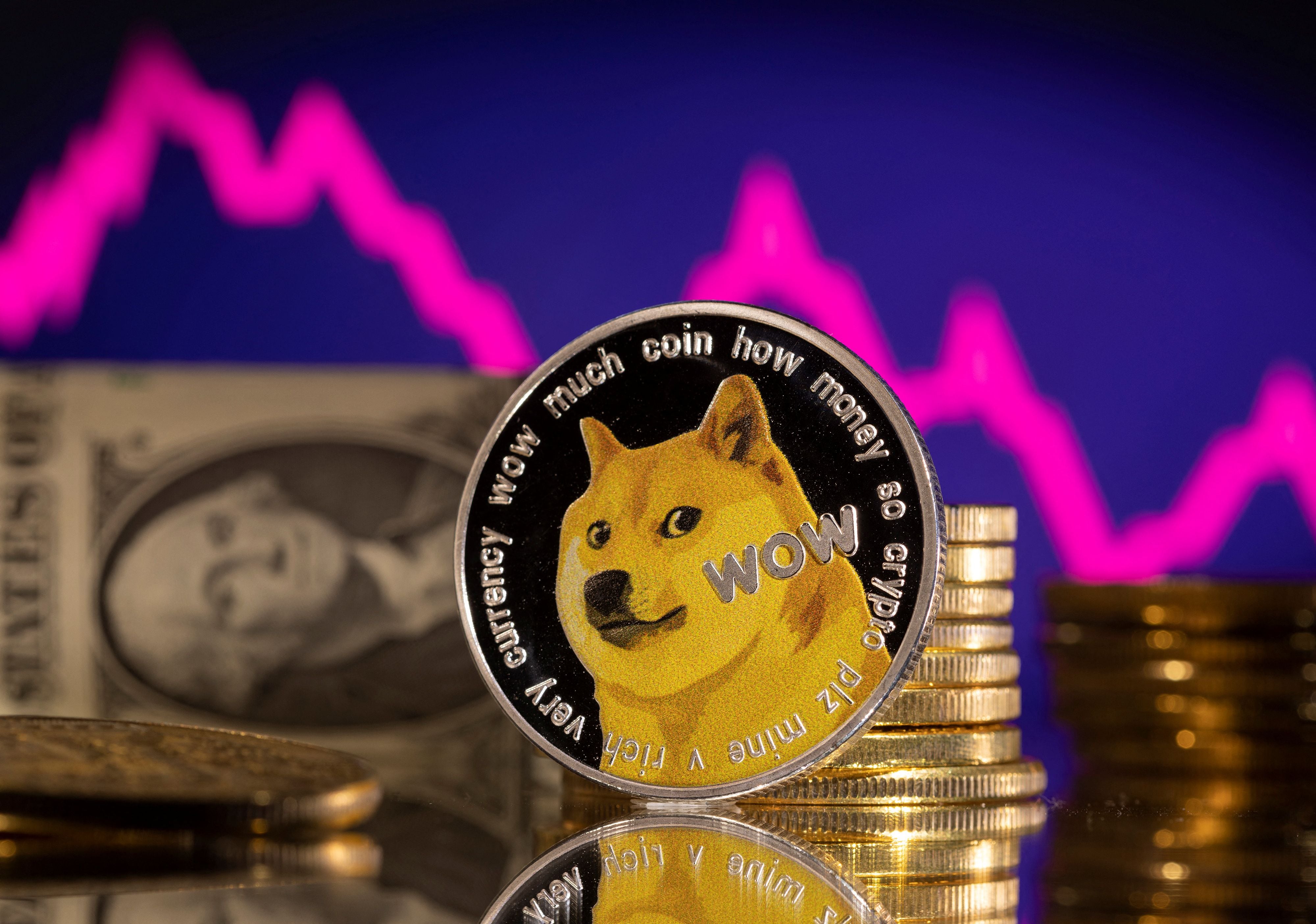 Dogecoin, la criptomoneda meme que tomó vuelo tras un tweet de Elon Musk. REUTERS/Dado Ruvic/Illustration