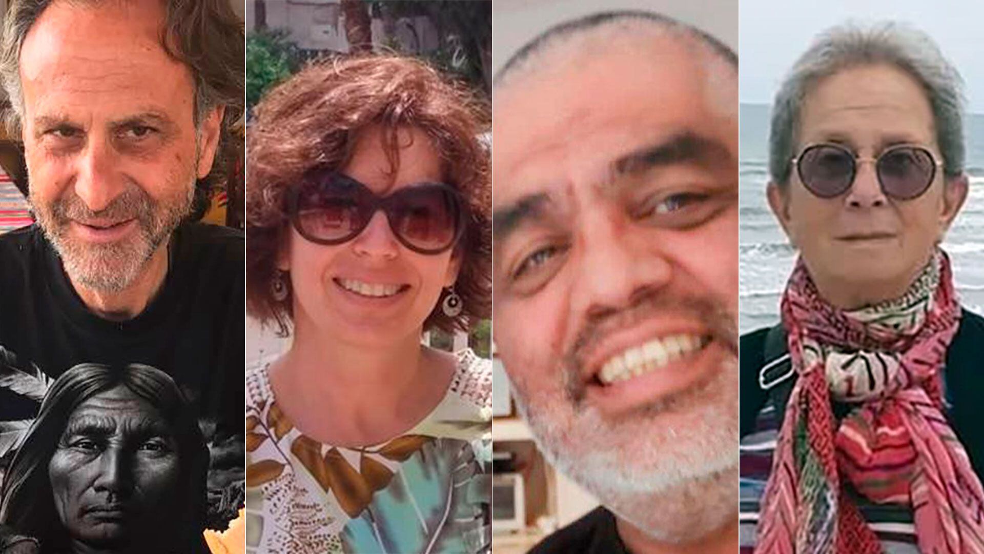 De izquierda a derecha: Rodolfo Fabián Skariszewski, Ronit Rudman,  Abi Korin y Silvia Mirensky. Los cuatro argentinos que murieron en Israel tras el ataque de Hamas