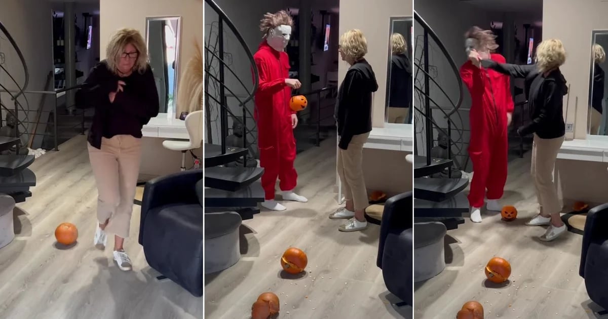 He tried to play a Halloween prank on his mother but got a beating that went viral