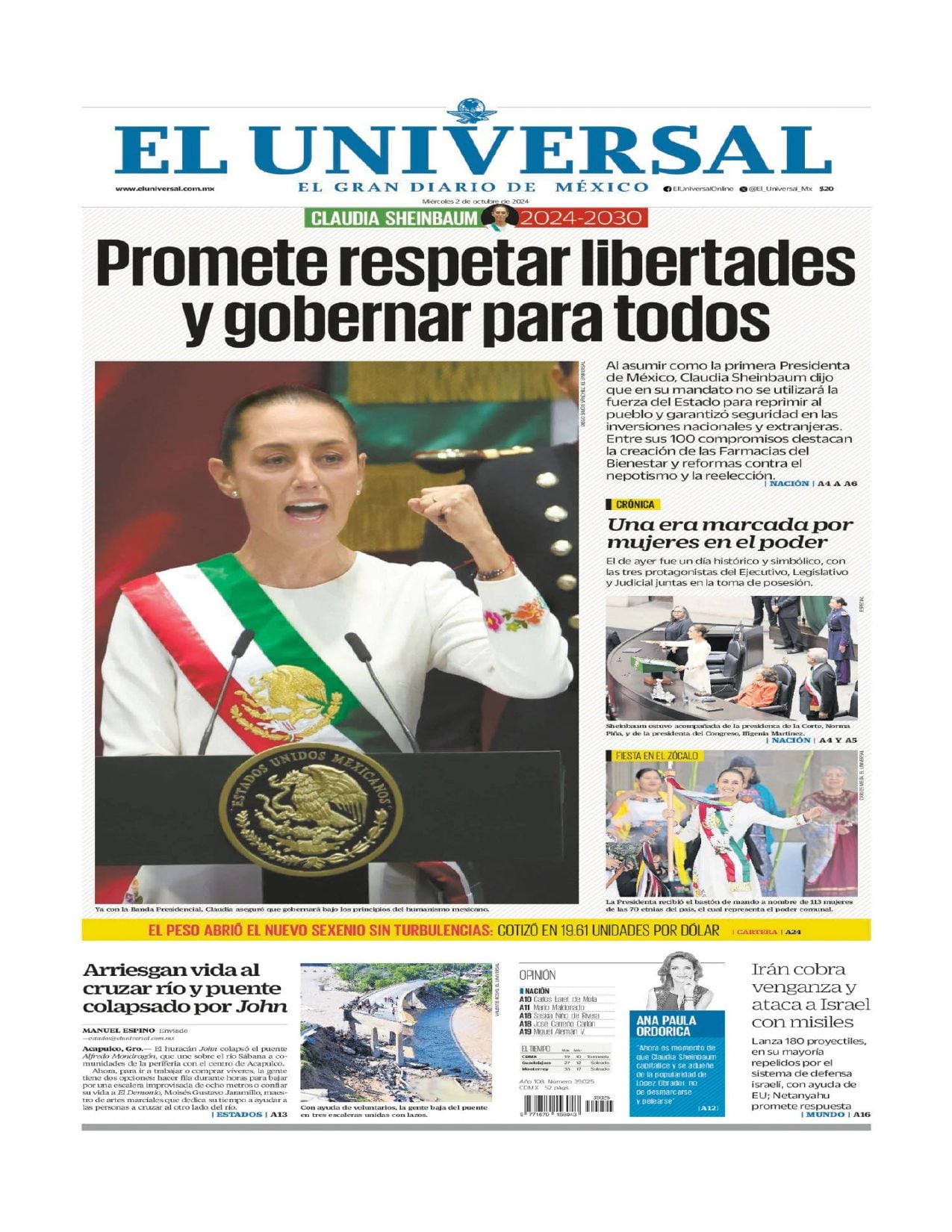 Fue recibida con distintos enfoques en las principales publicaciones del país; resaltaron que la presidenta gobernará para todos

Crédito: https://comunicacion.diputados.gob.mx/