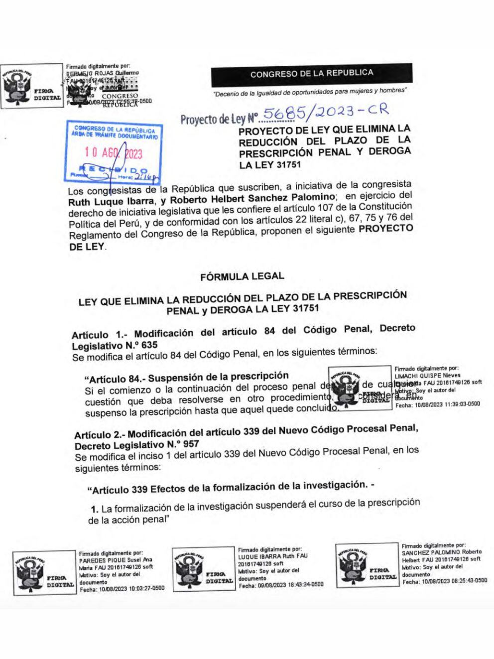 Iniciativa que plantea eliminar la ley 31751 que benefició a políticos como Alejandro Soto, Joaquín Ramírez y Vladimir Cerrón. | Cambio Democrático