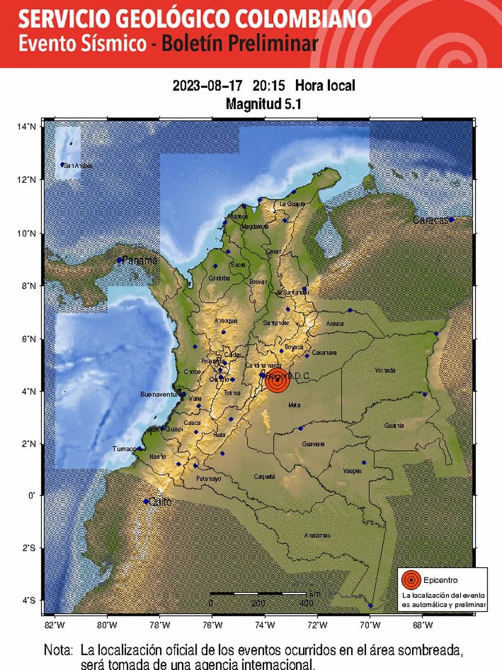 Nuevo Temblor En Colombia La Magnitud Del Movimiento Telúrico Fue De 5 1 Infobae
