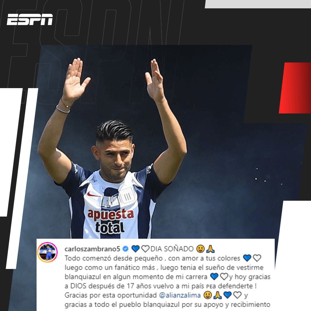 El mensaje de Carlos Zambrano tras el descenso de Alianza Lima