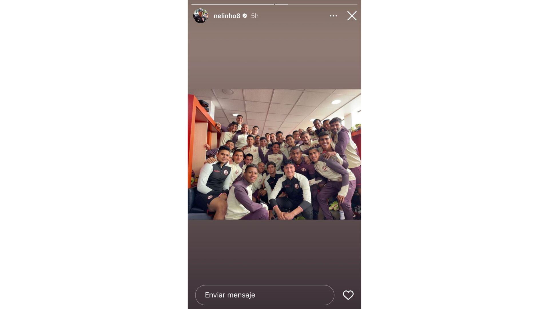 Fotografía de Nelinho Quina en su Instagram que dejó entrever su despedida de Universitario.