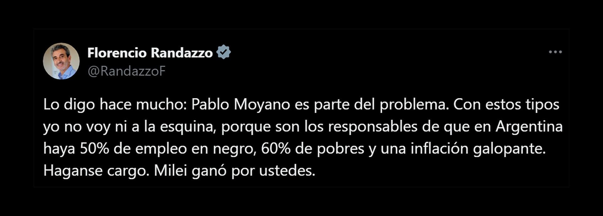 El cruce entre Pablo Moyano y Florencio Randazzo