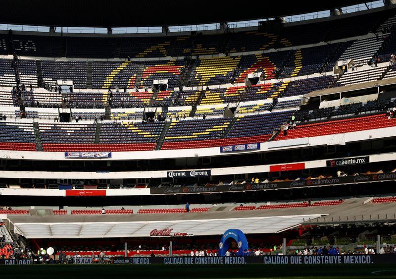  Vista desde dentro del Estadio Azteca antes de un partido entre América y Cruz Azul por la Liga mexicana de fútbol, en Ciudad de México (Foto: Edgard Garrido/ REUTERS)