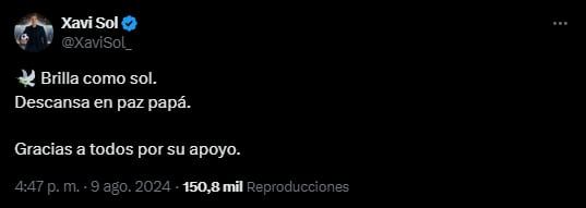 Xavi Sol realizó una publicación en redes sociales, en donde fue reconocido por su profesionalismo.
Crédito: X, @XaviSol_