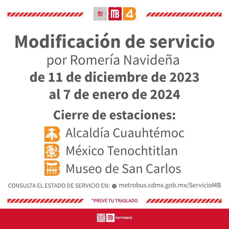 Estaciones del centro de la ciudad se encuentran sin servicio por las fechas decembrinas.