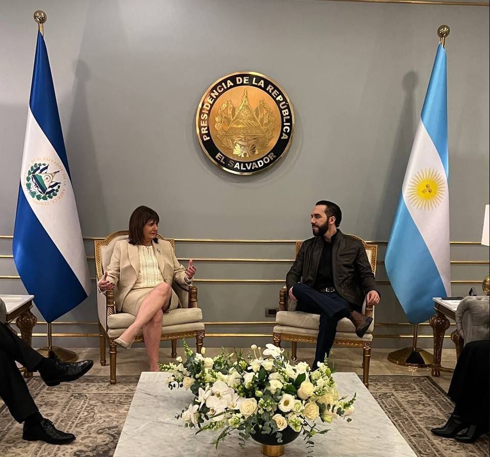 Patricia Bullrich dialoga con Nayib Bukele