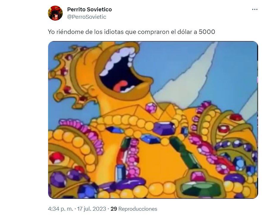 Memes por la caída del precio del dólar. (Captura de pantalla)