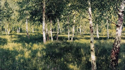 “Birch Grove” (1885-1889, Galería estatal Tretyakov)