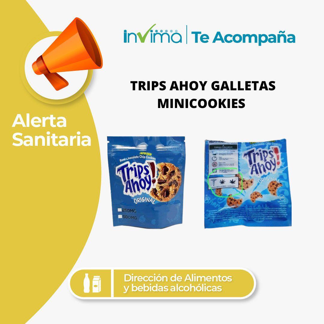 Nuevo producto preocupa a los padres de familia: galletas con ingredientes activos de marihuana - crédito @invimacolombia (Twitter/X)