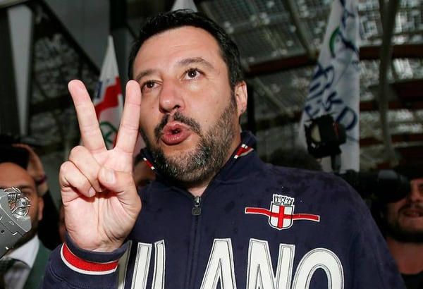 El líder de la Liga Norte, Matteo Salvini. Está aliado con Berlusconi, aunque le disputa el liderazgo en la coalición de centro-derecha (AP)