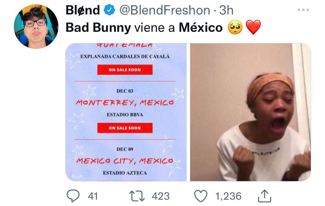 Los mejores memes de la gira de Bad Bunny en México 2022