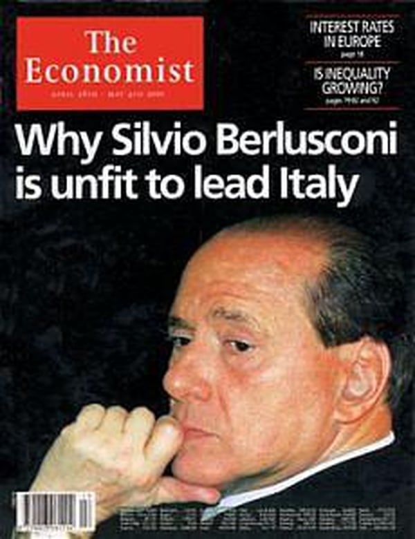“Por qué Silvio Berlusconi no es apto para gobernar Italia”. La celebre portada de The Economist de julio de 2001
