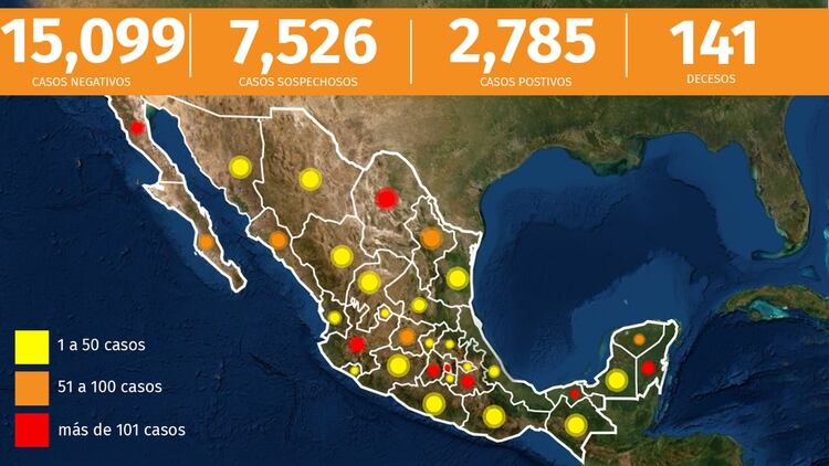 Panorama nacional de COVID-19 en México al 7 de abril de 2020 (Foto: Infobae)