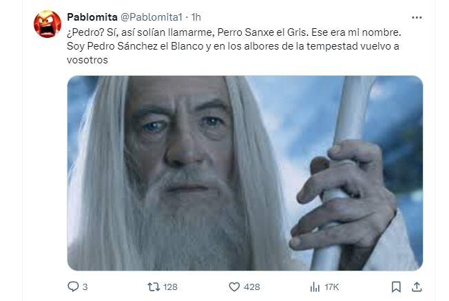 Meme de la no dimisión de Pedro Sánchez (@Pablomita1)