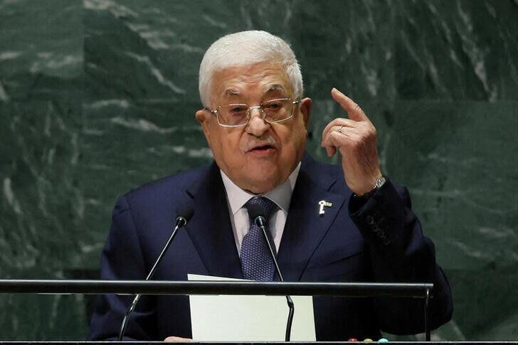 Imagen de archivo del presidente palestino, Mahmoud Abbas, durante su discurso ante la Asamblea General de la ONU en Nueva York, EEUU. 21 septiembre 2023 (REUTERS/Brendan McDermid)
