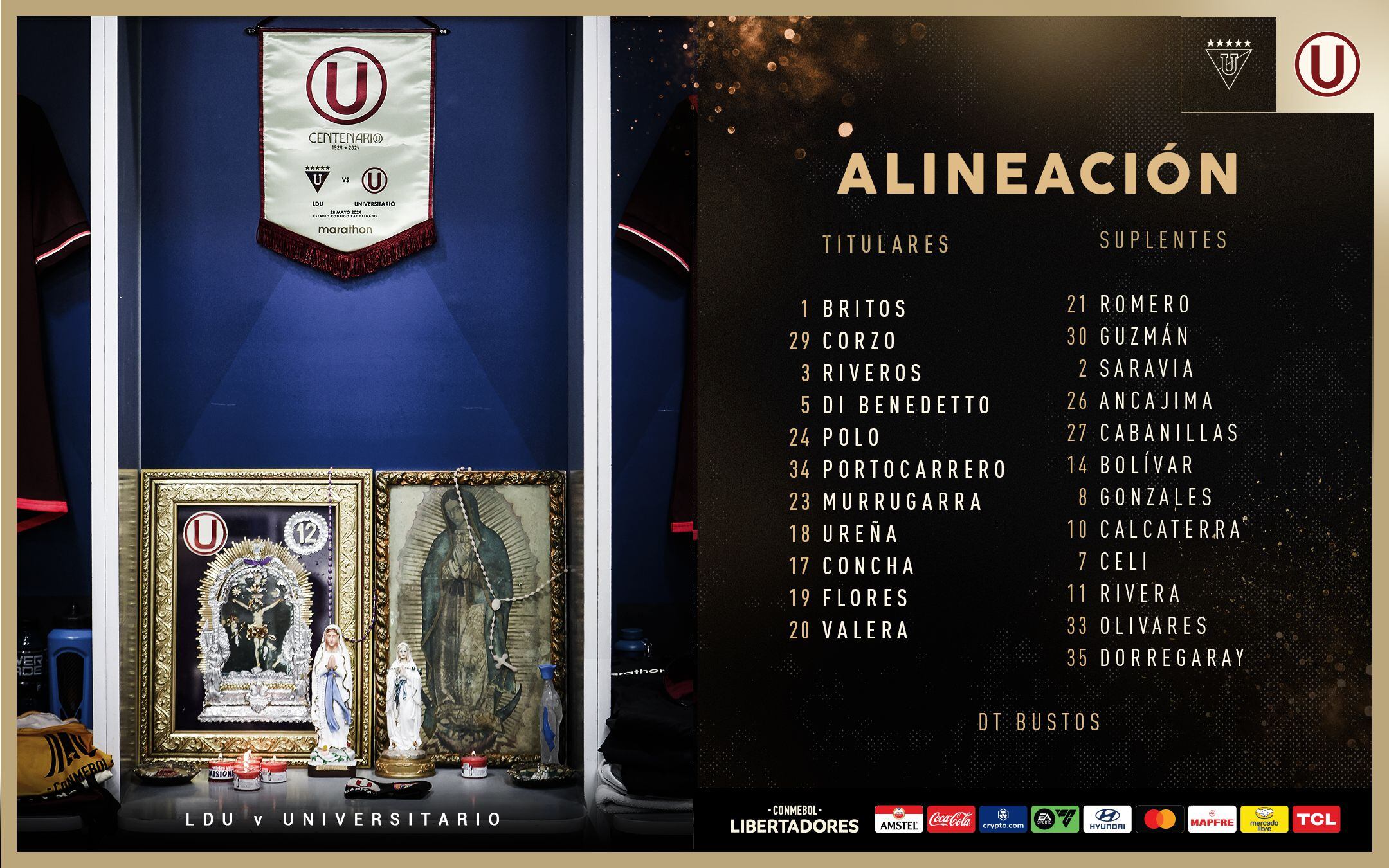 Universitario vs LDU Quito: alineación 'crema' para el decisivo duelo por la Copa Libertadores 2024