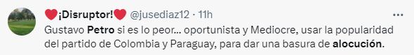 Comentarios contra el presidente Petro y su alocución. - crédito X