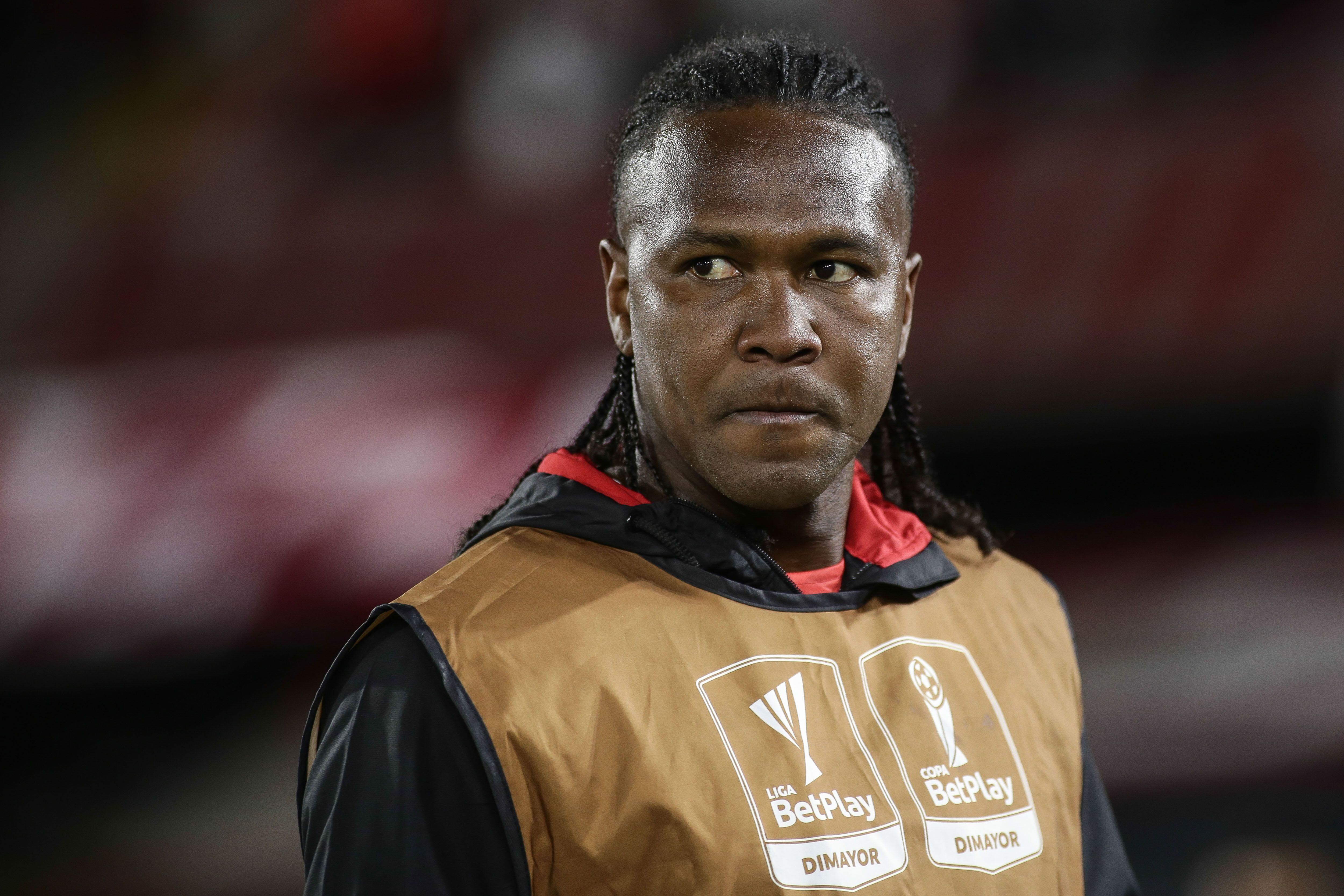 Hugo Rodallega tiene 11 goles con la camiseta de Independiente Santa Fe en la presente campaña - crédito Jhon Paz / Colprensa