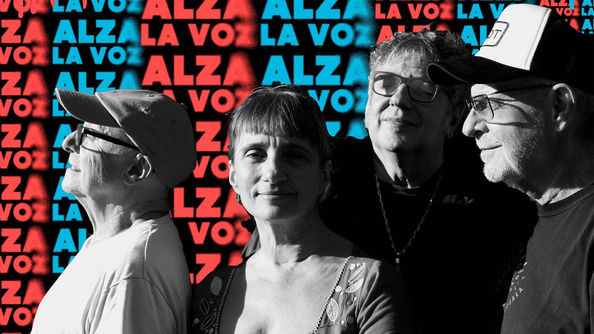Juan Baglietto, Hilda Lizarazu, León Gieco y Lito Vitale, protagonistas del show "Alza la voz" (Foto: prensa Teatro Coliseo)