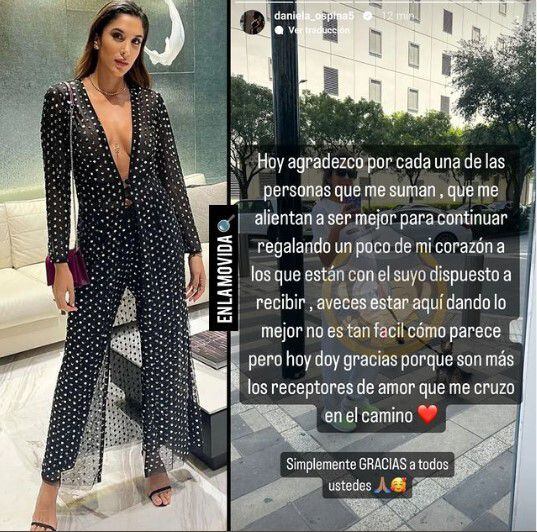 Daniela Ospina agradeció a sus seguidores por el apoyo: “A veces estar aquí dando lo mejor no es tan fácil”. /Foto: Instagram Daniela Ospina