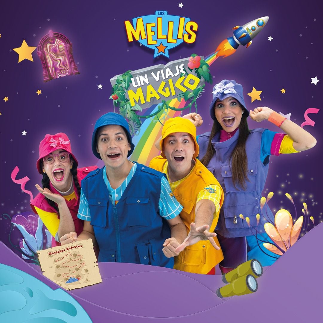 Luego de su éxito en Disney, en numerosas temporadas de Junior Express, llegan al teatro con el espectáculo Los Mellis, un viaje mágico