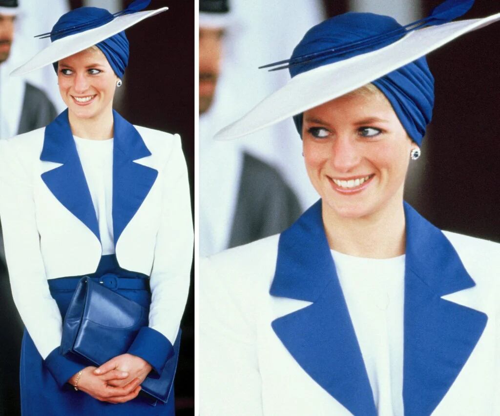 El color azul era uno de los favoritos de Lady Di. Sólo a ella este sombrero -turbante le quedaba espléndido