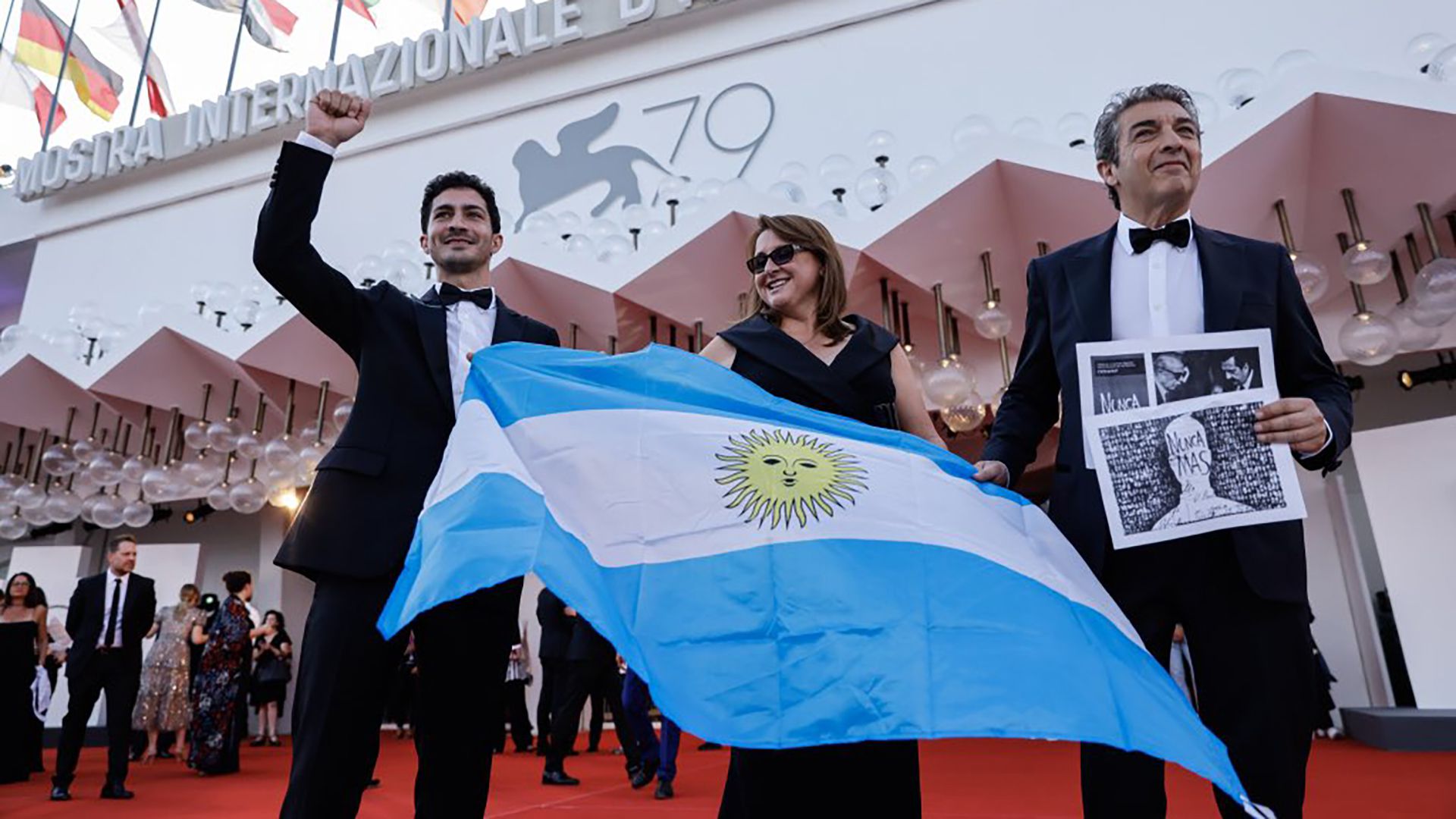 1985 Alfombra roja Venecia bandera argentina