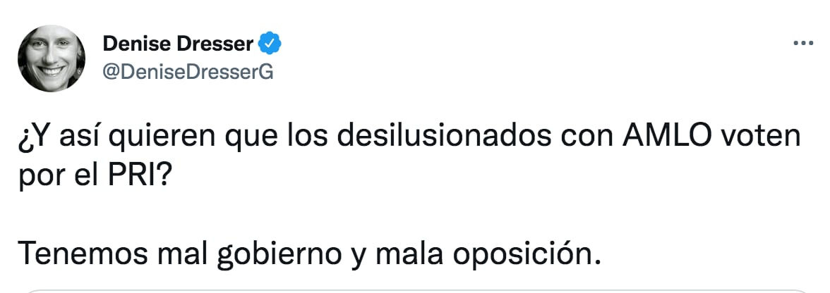 Denise Dresser criticó el actuar de la oposición (Foto: Twitter/@DeniseDresserG)