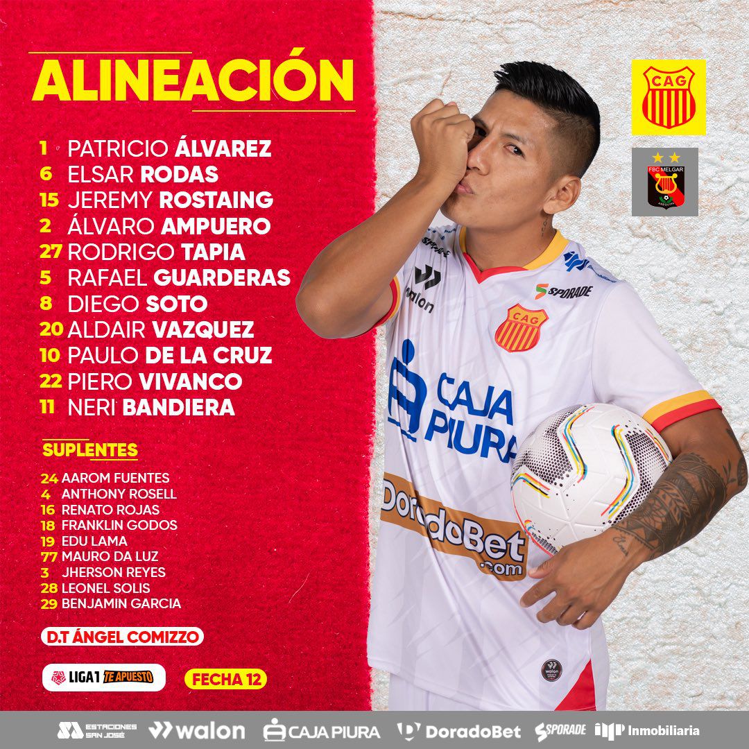 Once de Atlético Grau para duelo ante Melgar por Torneo Clausura de la Liga 1 2024.